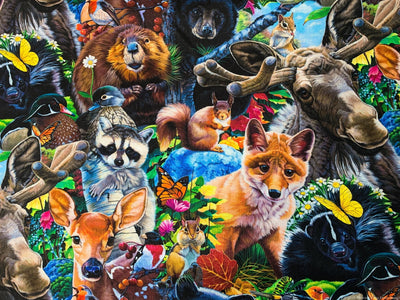 Animal fabrics Horse Deer Cats Elephants