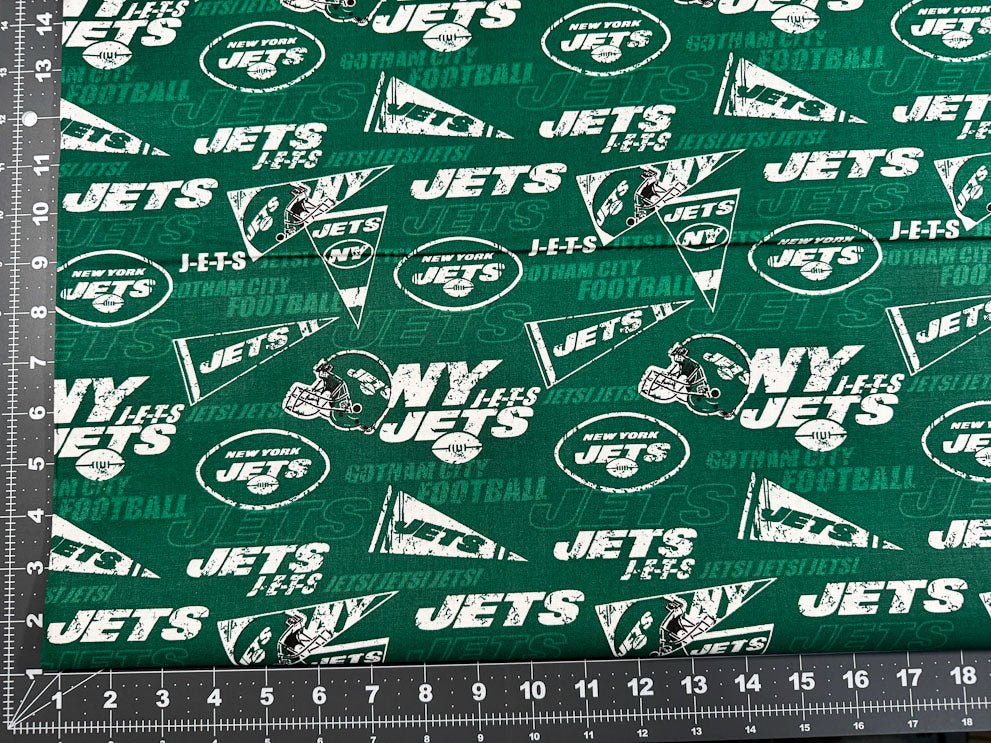 New York Jets Cotton Fabric 70294D NFL Fabric NY Jets fabric - Mary Jo Fabrics