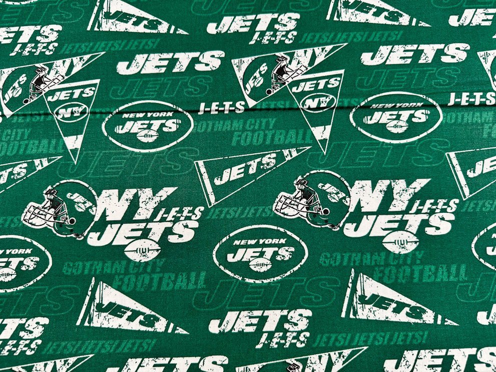 New York Jets Cotton Fabric 70294D NFL Fabric NY Jets fabric - Mary Jo Fabrics