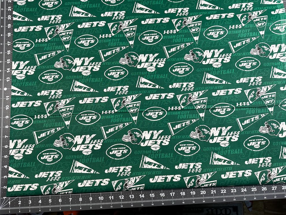 New York Jets Cotton Fabric 70294D NFL Fabric NY Jets fabric - Mary Jo Fabrics