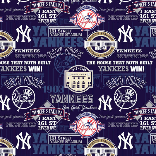 New York Yankees fabric 60252B MLB baseball cotton fabric - Mary Jo Fabrics