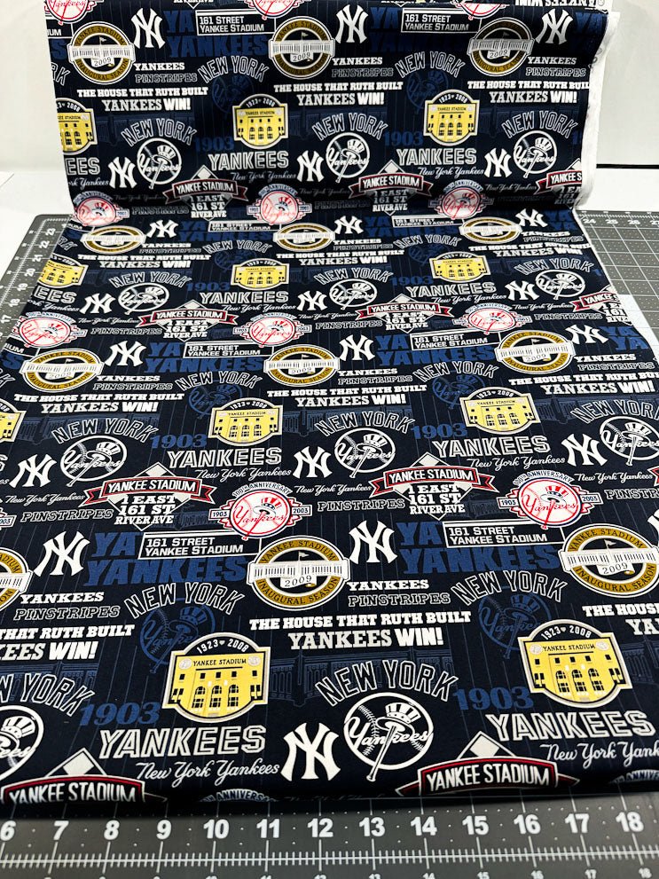 New York Yankees fabric 60252B MLB baseball cotton fabric - Mary Jo Fabrics