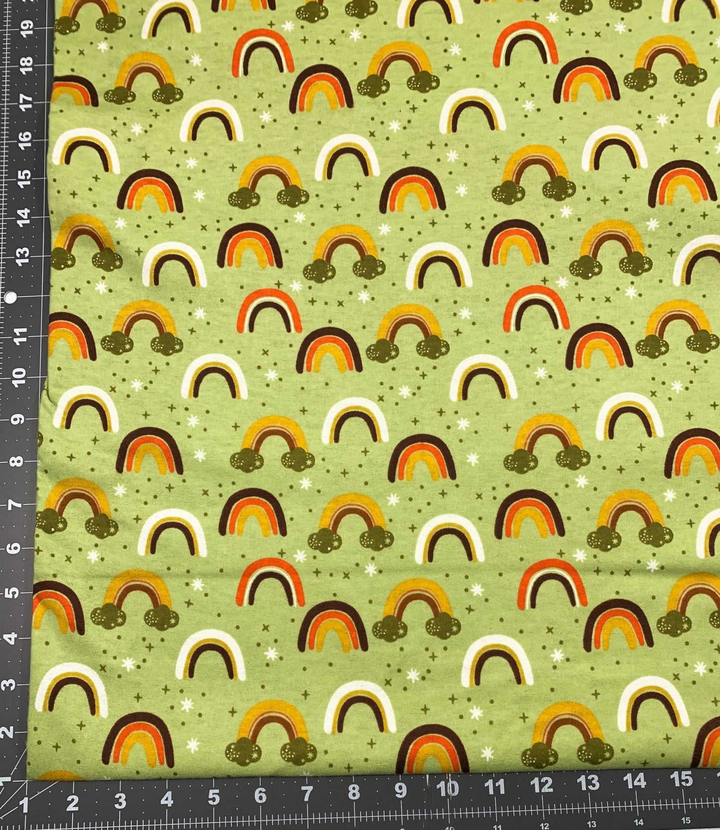 Olive Green Rainbow Flannel DX2628 Forest - Mary Jo Fabrics