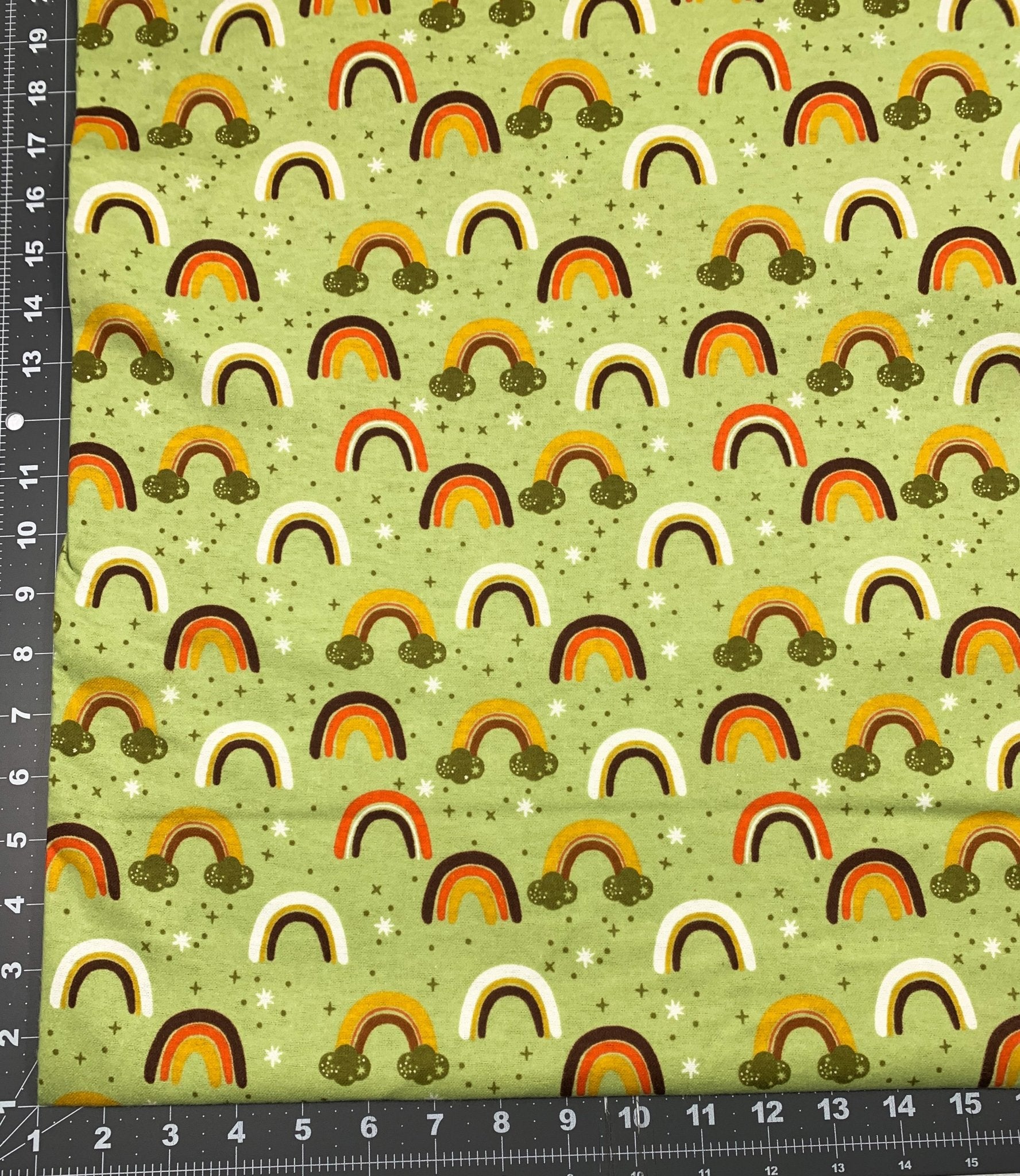 Olive Green Rainbow Flannel DX2628 Forest - Mary Jo Fabrics