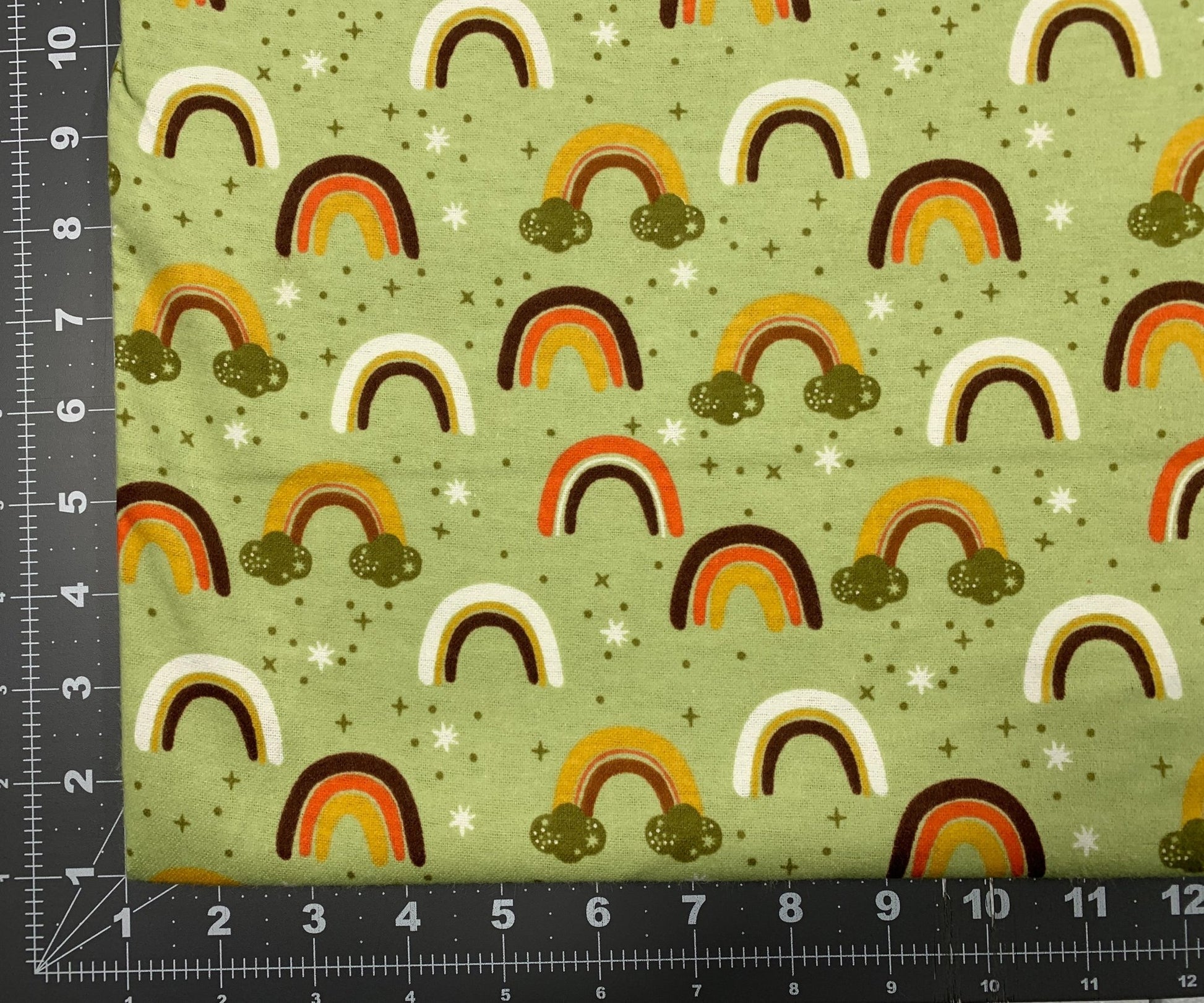 Olive Green Rainbow Flannel DX2628 Forest - Mary Jo Fabrics
