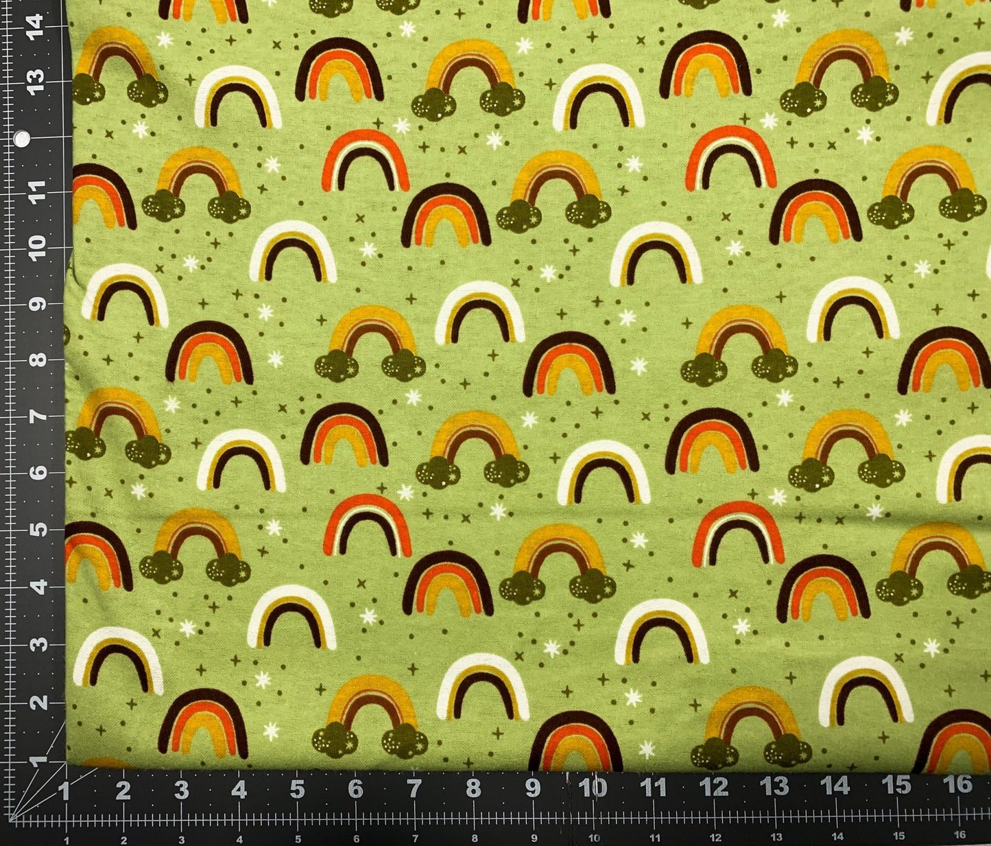 Olive Green Rainbow Flannel DX2628 Forest - Mary Jo Fabrics