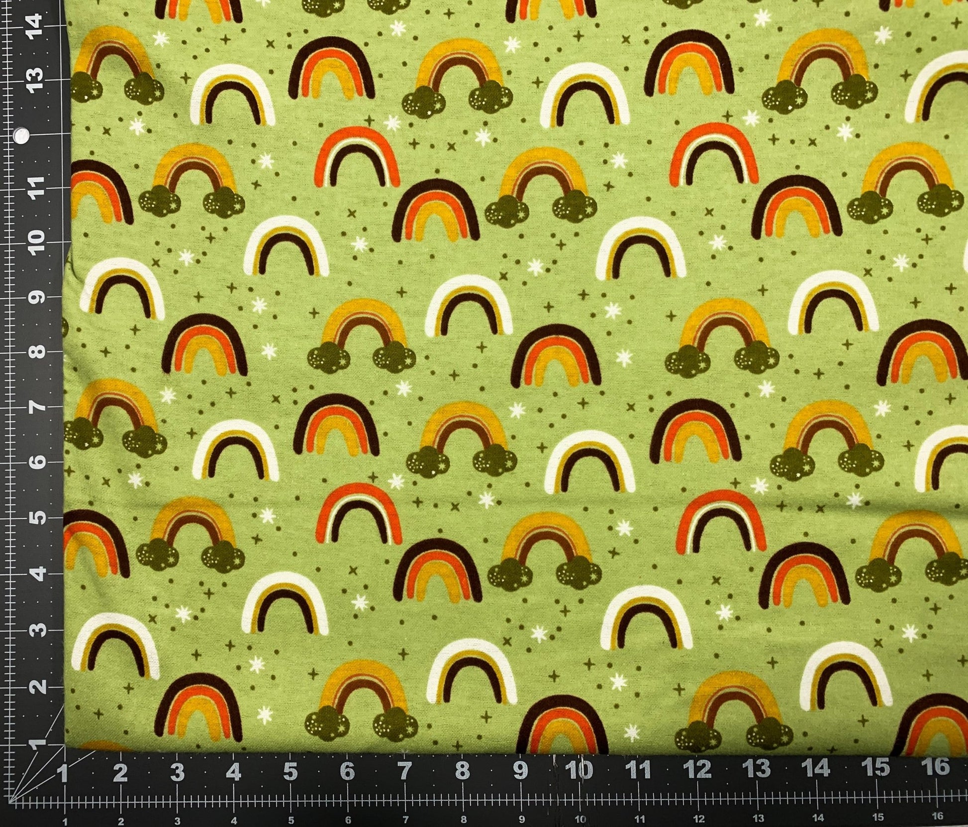 Olive Green Rainbow Flannel DX2628 Forest - Mary Jo Fabrics