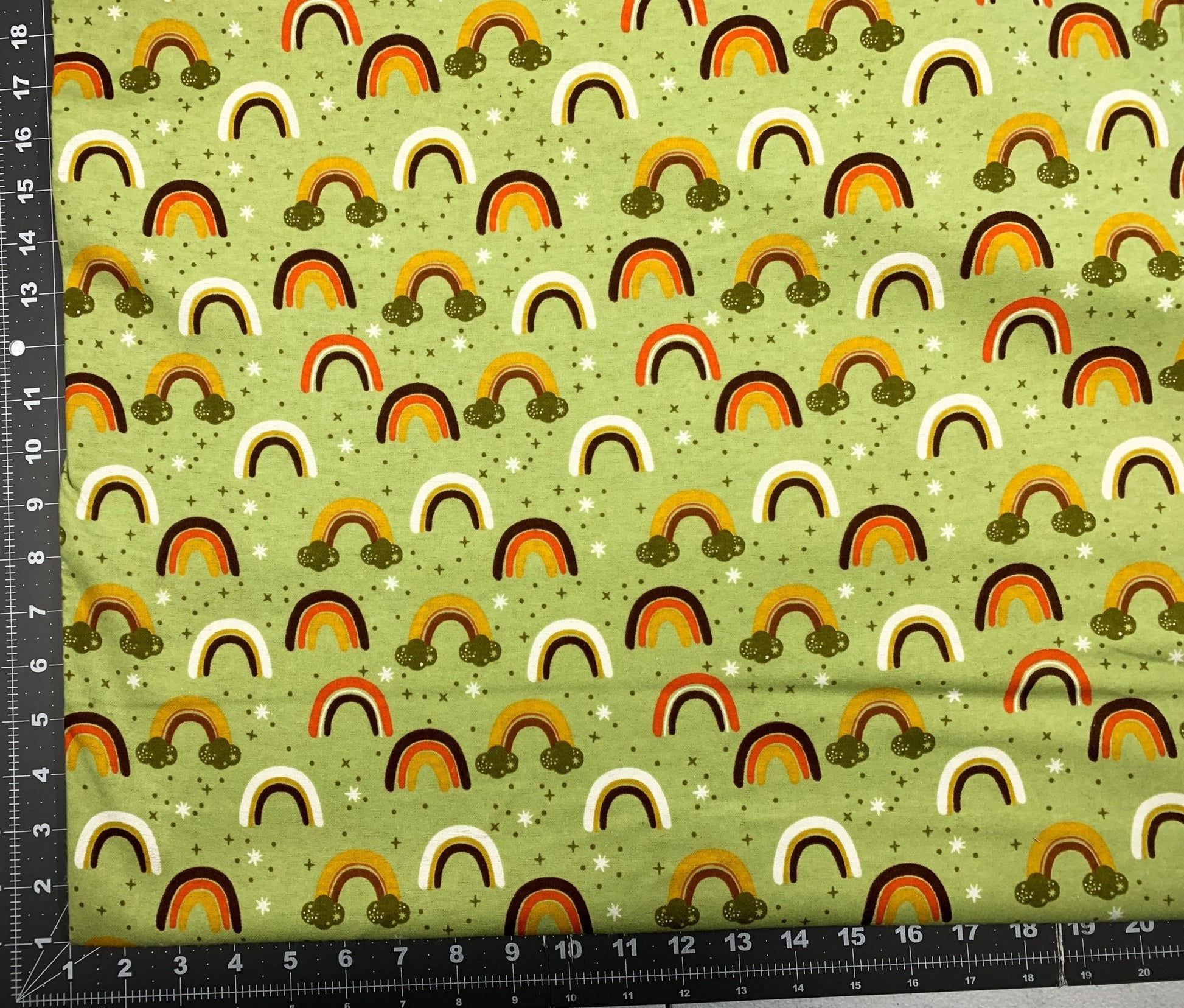 Olive Green Rainbow Flannel DX2628 Forest - Mary Jo Fabrics