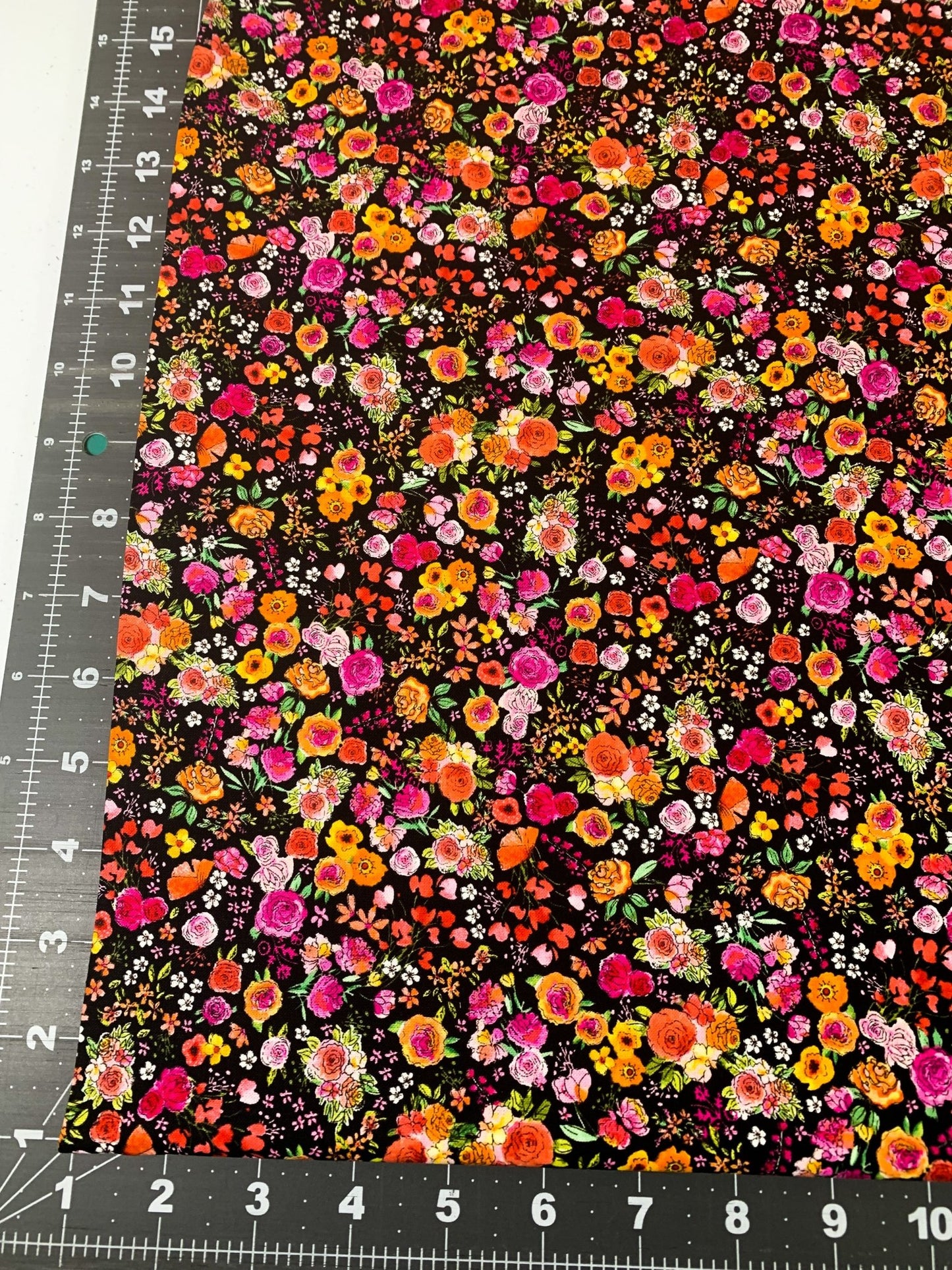 Orange and Pink flower fabric C8934 Gail floral fabric - Mary Jo Fabrics