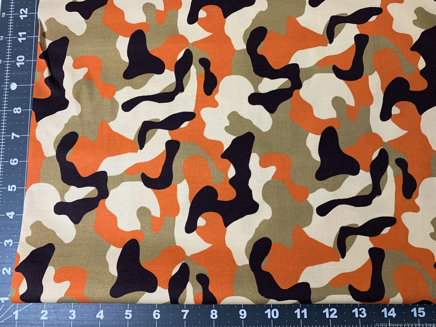 Orange Desert Camouflage fabric10861 Defender of Freedom Camo - Mary Jo Fabrics