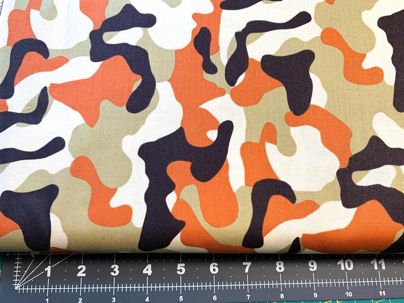 Orange Desert Camouflage fabric10861 Defender of Freedom Camo - Mary Jo Fabrics