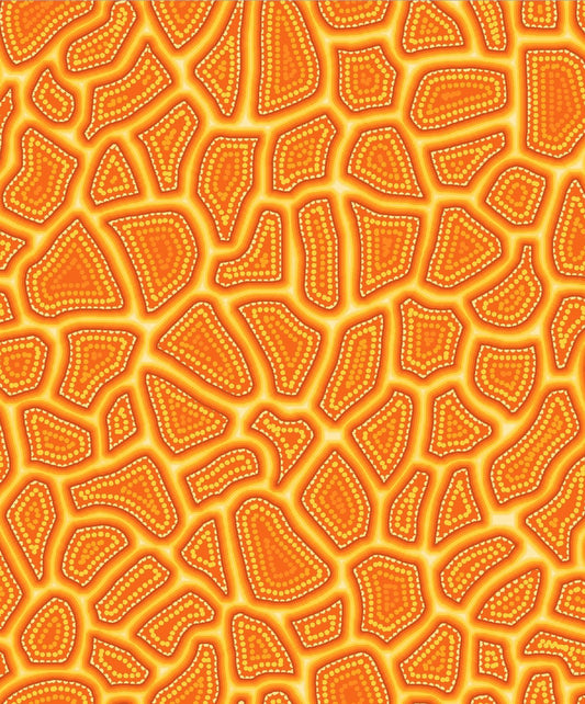 Orange Fabric 5663 Orange Stone Giraffe Fabric - Mary Jo Fabrics