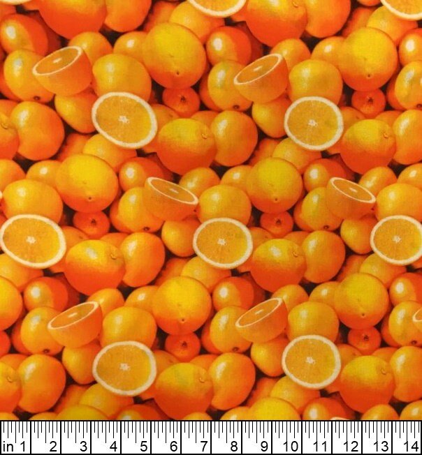 Oranges Fruit fabric 51890 Oranges cotton fabric - Mary Jo Fabrics