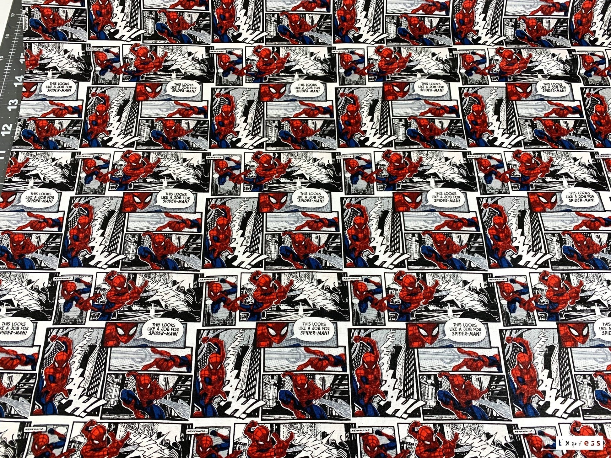 Packed Comic Spiderman fabric Spider Man cotton fabric - Mary Jo Fabrics