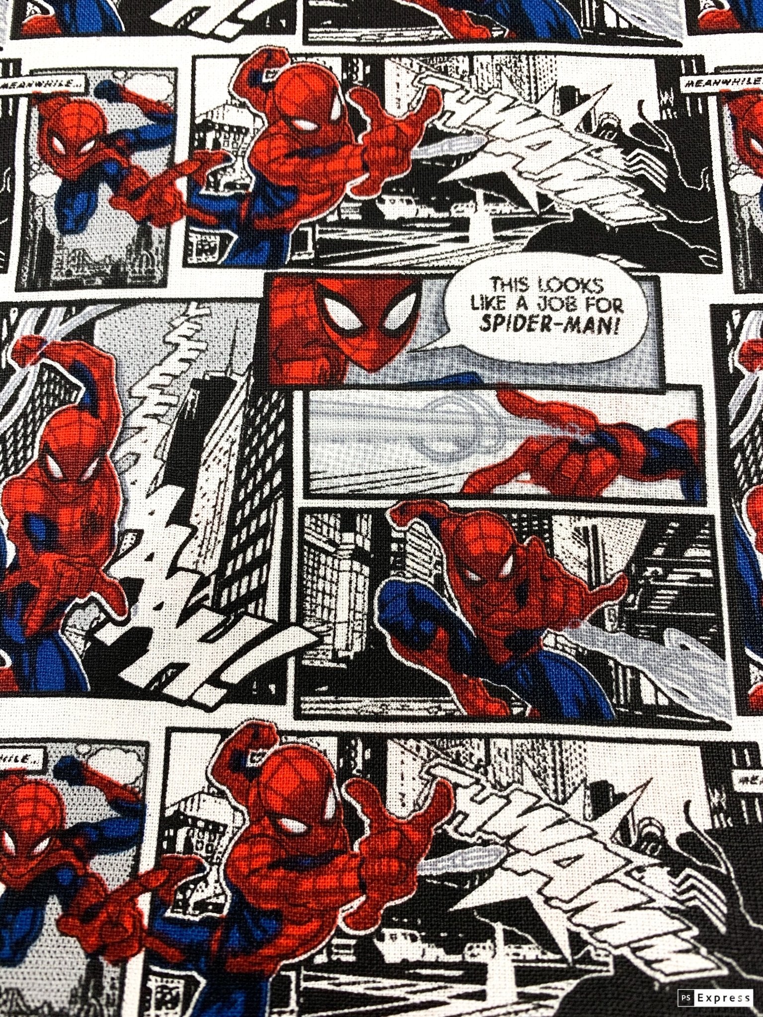 Packed Comic Spiderman fabric Spider Man cotton fabric - Mary Jo Fabrics