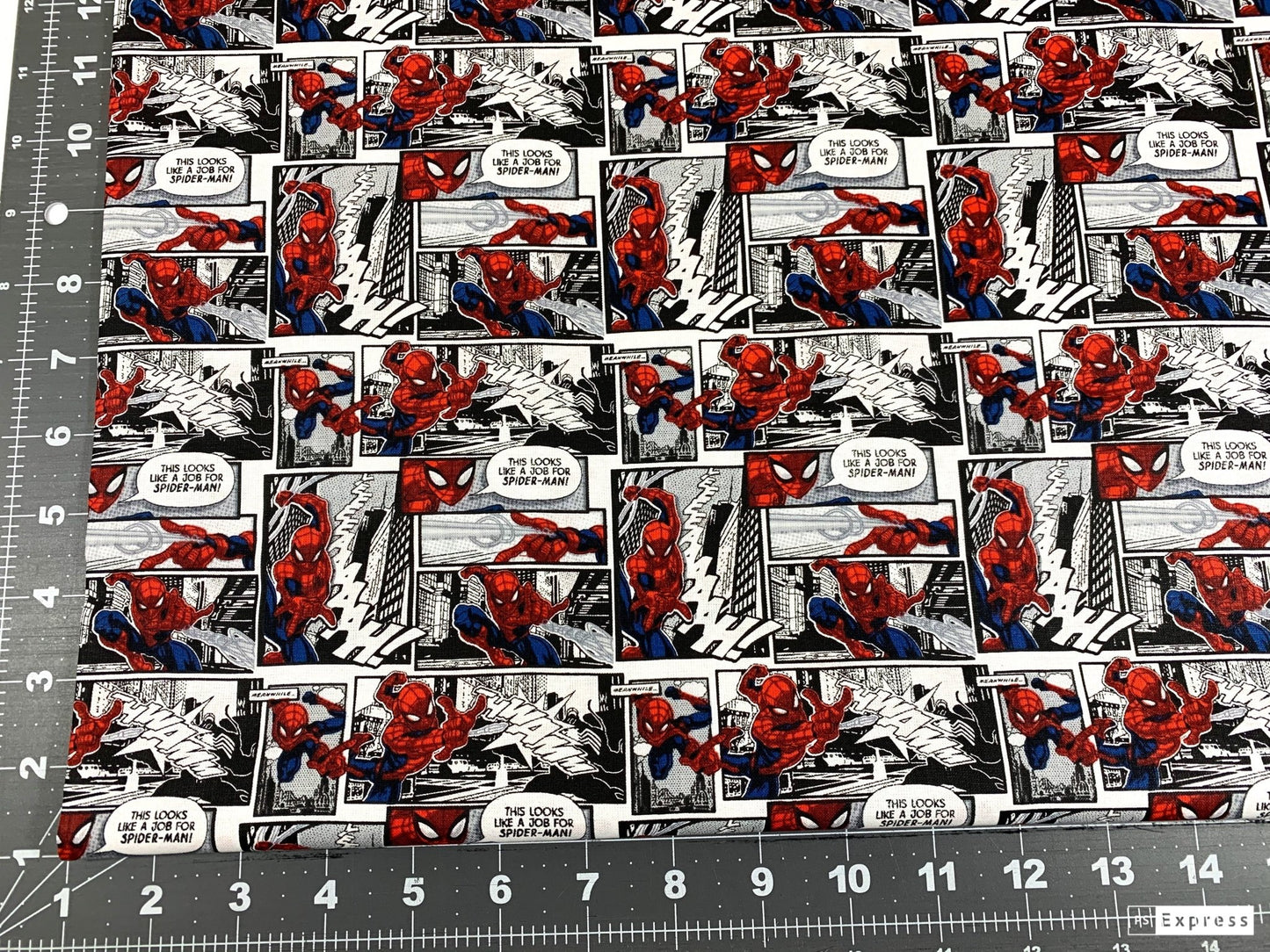 Packed Comic Spiderman fabric Spider Man cotton fabric - Mary Jo Fabrics