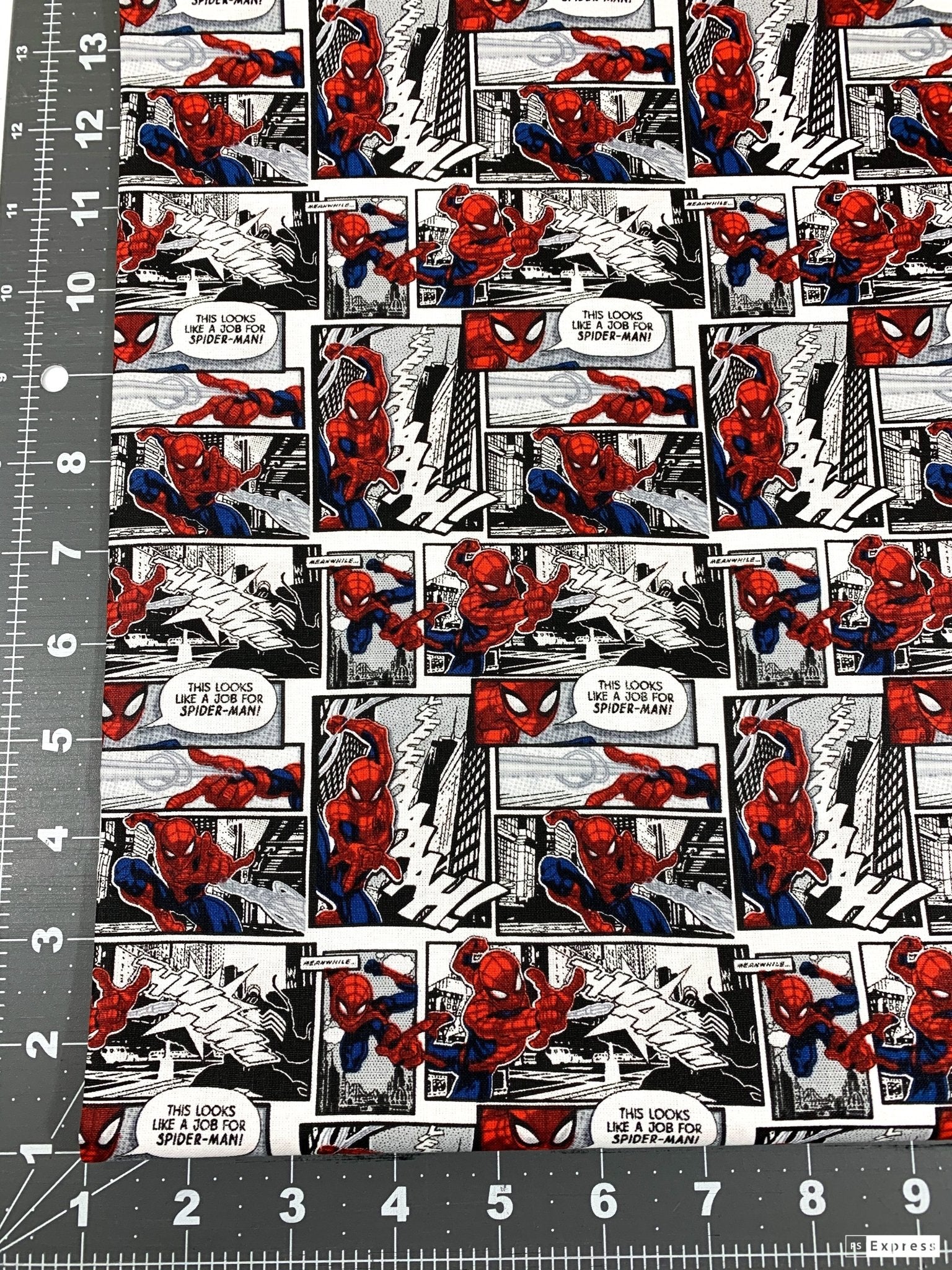 Packed Comic Spiderman fabric Spider Man cotton fabric - Mary Jo Fabrics