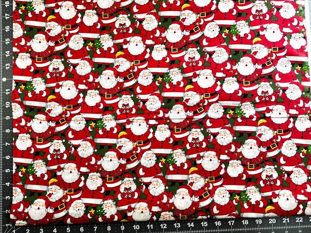 Packed Jolly Santa fabric 7447 Christmas cotton fabric - Mary Jo Fabrics