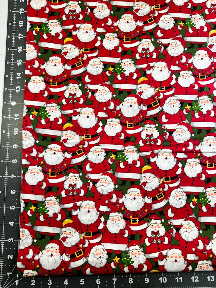 Packed Jolly Santa fabric 7447 Christmas cotton fabric - Mary Jo Fabrics