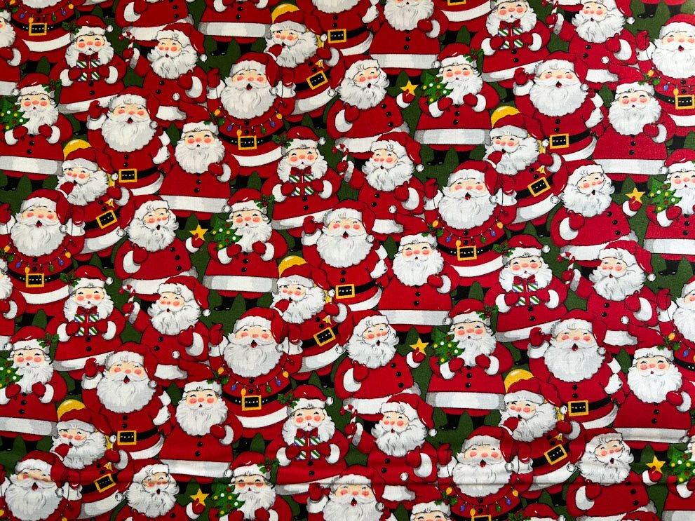 Packed Jolly Santa fabric 7447 Christmas cotton fabric - Mary Jo Fabrics