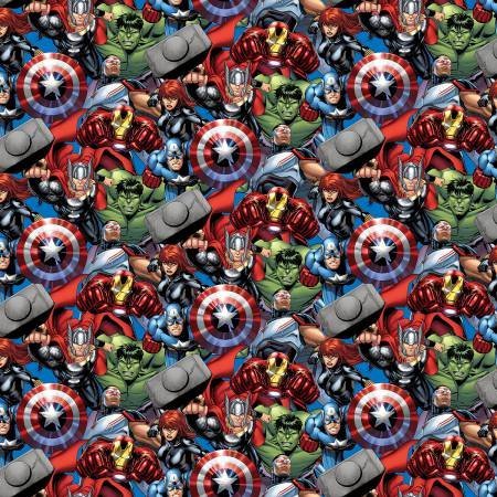 Packed Marvel Avengers Cotton Fabric 65606 Hulk - Mary Jo Fabrics