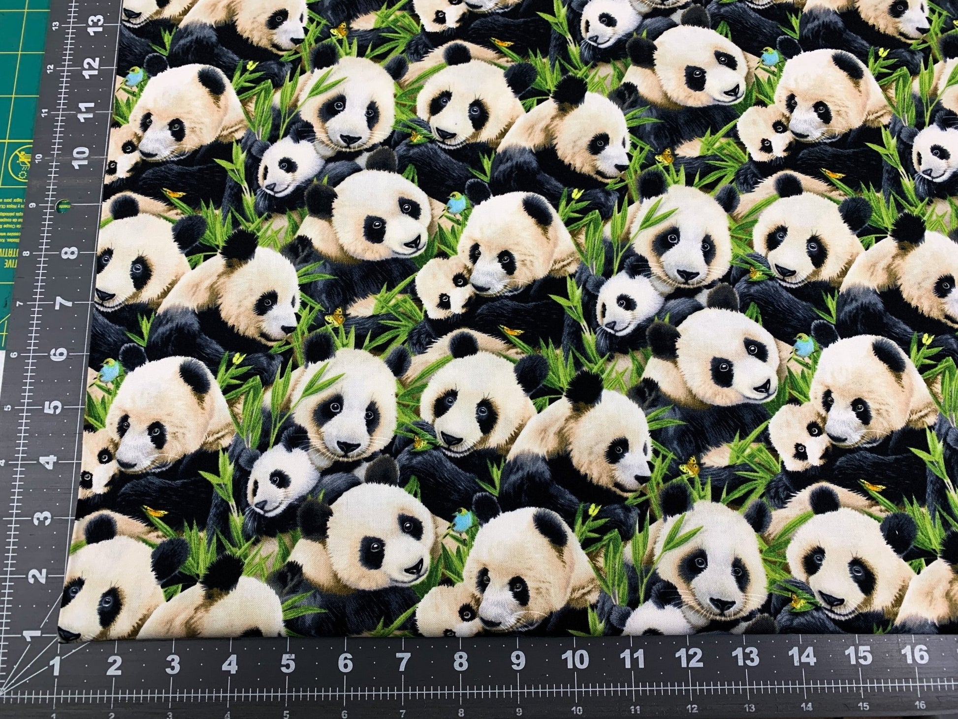 Panda bear fabric 1329 Black Panda fabric - Mary Jo Fabrics