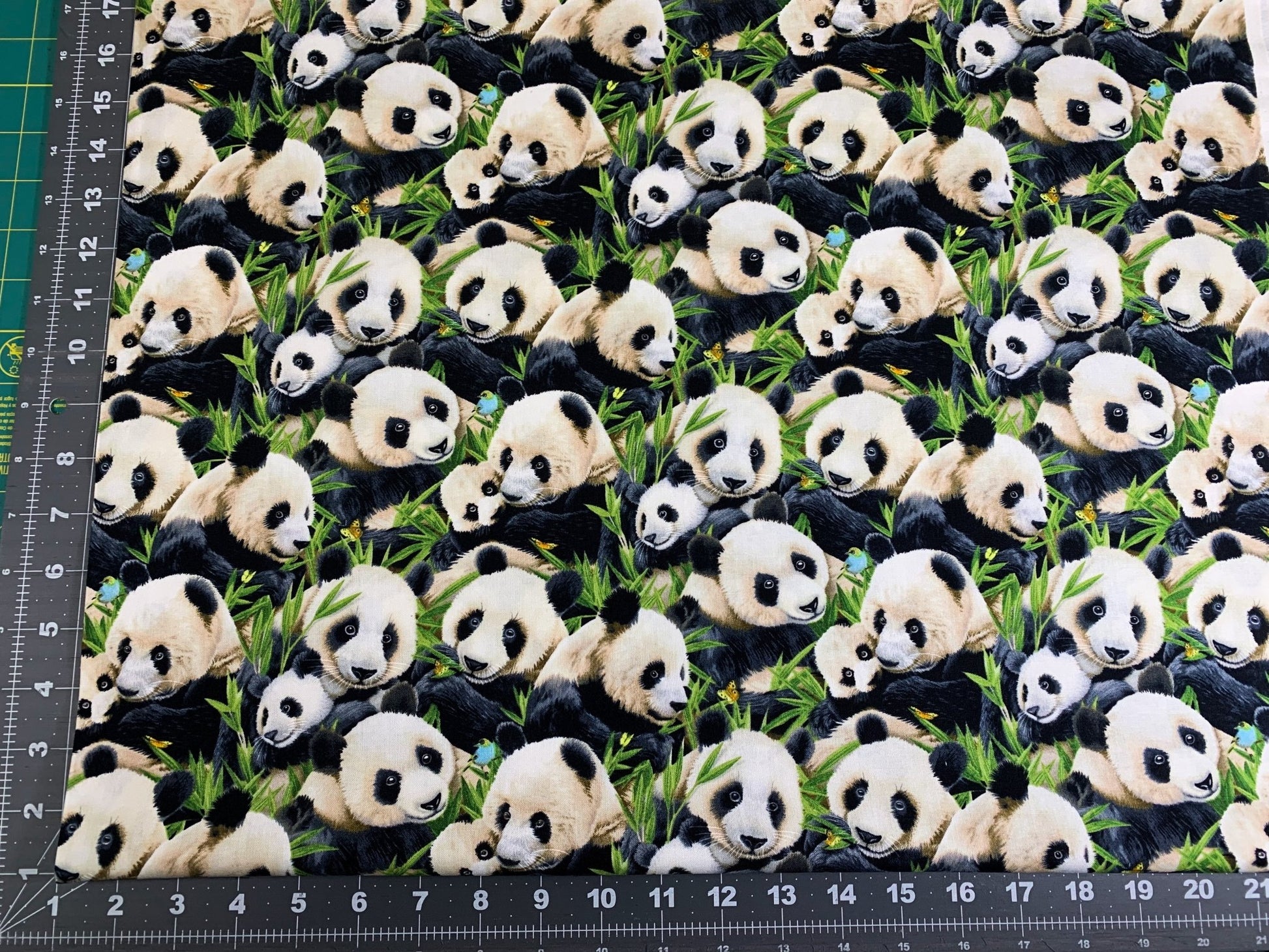 Panda bear fabric 1329 Black Panda fabric - Mary Jo Fabrics