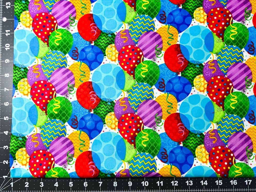 Party Time Packed Balloon fabric 6642 - 78 Party cotton fabric - Mary Jo Fabrics