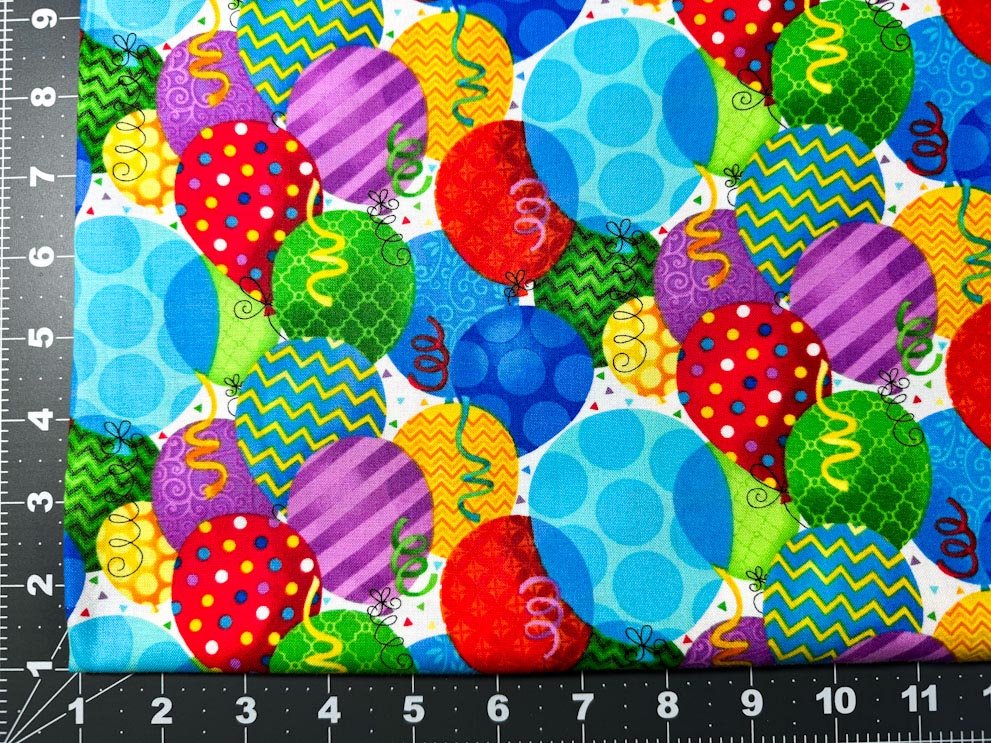 Party Time Packed Balloon fabric 6642 - 78 Party cotton fabric - Mary Jo Fabrics