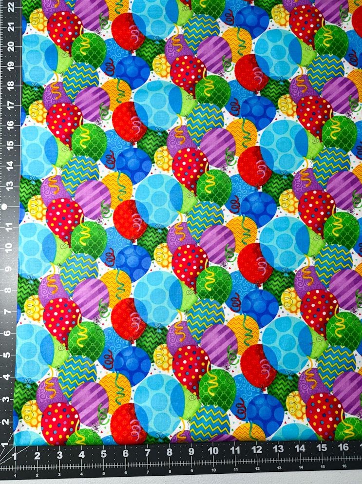 Party Time Packed Balloon fabric 6642 - 78 Party cotton fabric - Mary Jo Fabrics