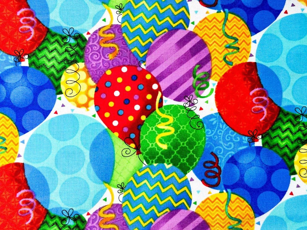 Party Time Packed Balloon fabric 6642 - 78 Party cotton fabric - Mary Jo Fabrics