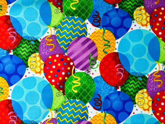 Party Time Packed Balloon fabric 6642-78 Party cotton fabric