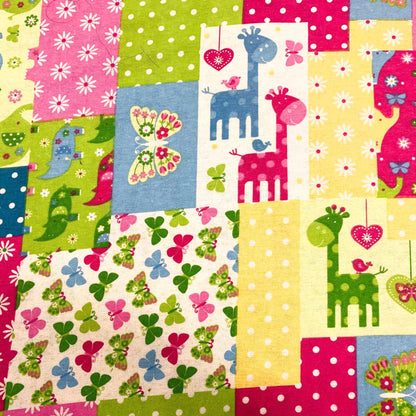 Pastel Patch Baby FLANNEL Fabric 44 - 6281 giraffe flannel - Mary Jo Fabrics