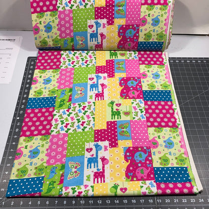 Pastel Patch Baby FLANNEL Fabric 44 - 6281 giraffe flannel - Mary Jo Fabrics