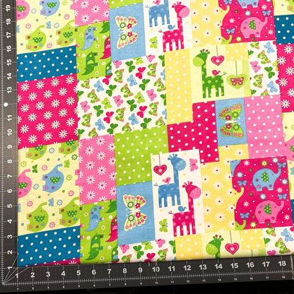 Pastel Patch Baby FLANNEL Fabric 44 - 6281 giraffe flannel - Mary Jo Fabrics