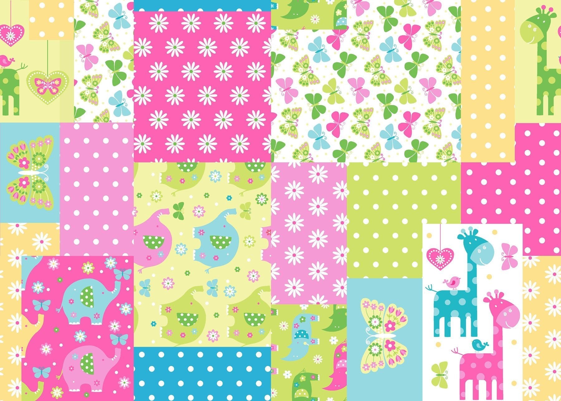 Pastel Patch Baby FLANNEL Fabric 44 - 6281 giraffe flannel - Mary Jo Fabrics