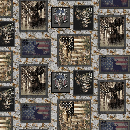 Patriotic Deer fabric 10452X Realtree USA Flag Fabric - Mary Jo Fabrics