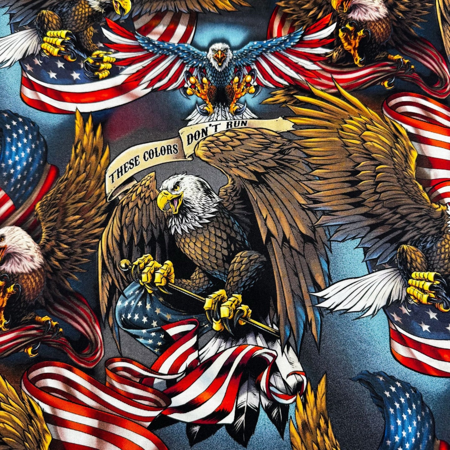 Patriotic Eagles & Flag Fabric AL - 3739 - 8C - Mary Jo Fabrics