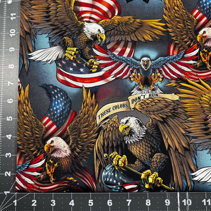 Patriotic Eagles & Flag Fabric AL - 3739 - 8C - Mary Jo Fabrics