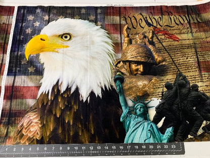 Patriotic Quilt Panel 35.5" x 44" Quilt of Valor fabric panel Military fabric - Mary Jo Fabrics