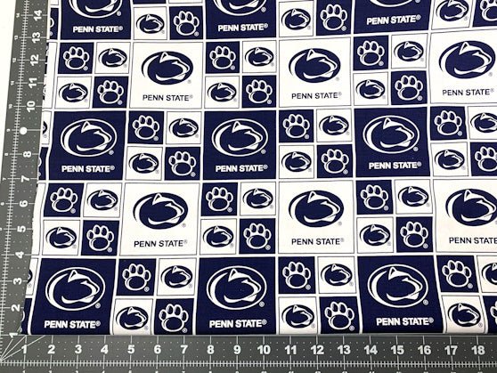 Penn State fabric Penn020 Nittany Lions college cotton fabric - Mary Jo Fabrics