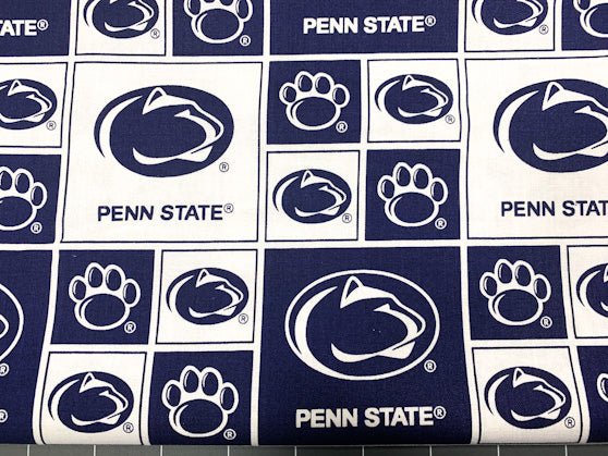Penn State fabric Penn020 Nittany Lions college cotton fabric - Mary Jo Fabrics