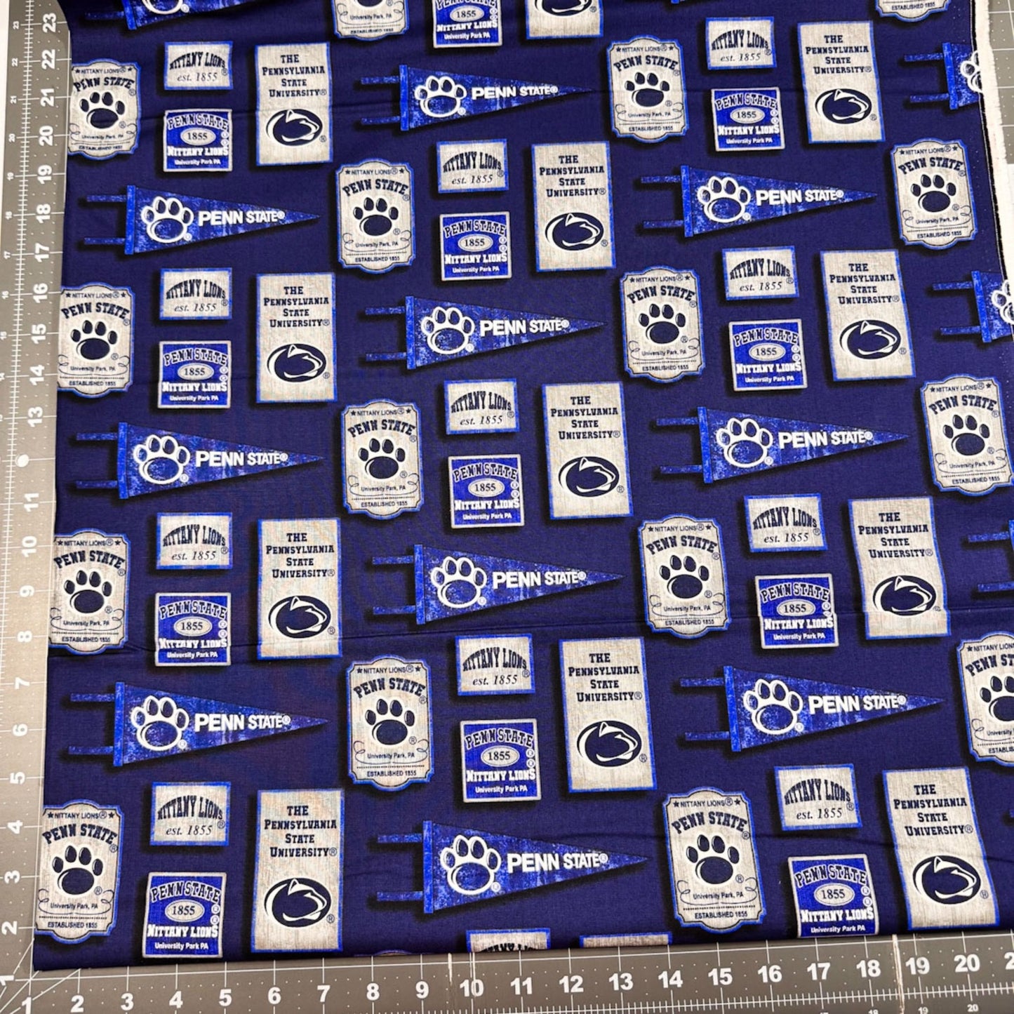 Penn State University fabric Pennant PENN - 1267 PSU cotton fabric - Mary Jo Fabrics