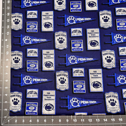 Penn State quilt fabric Pennant PENN - 1267 Nittany Lions quilting fabric - Mary Jo Fabrics
