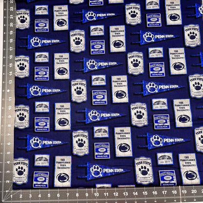 Penn State quilting fabric Pennant PENN - 1267 PSU cotton fabric - Mary Jo Fabrics