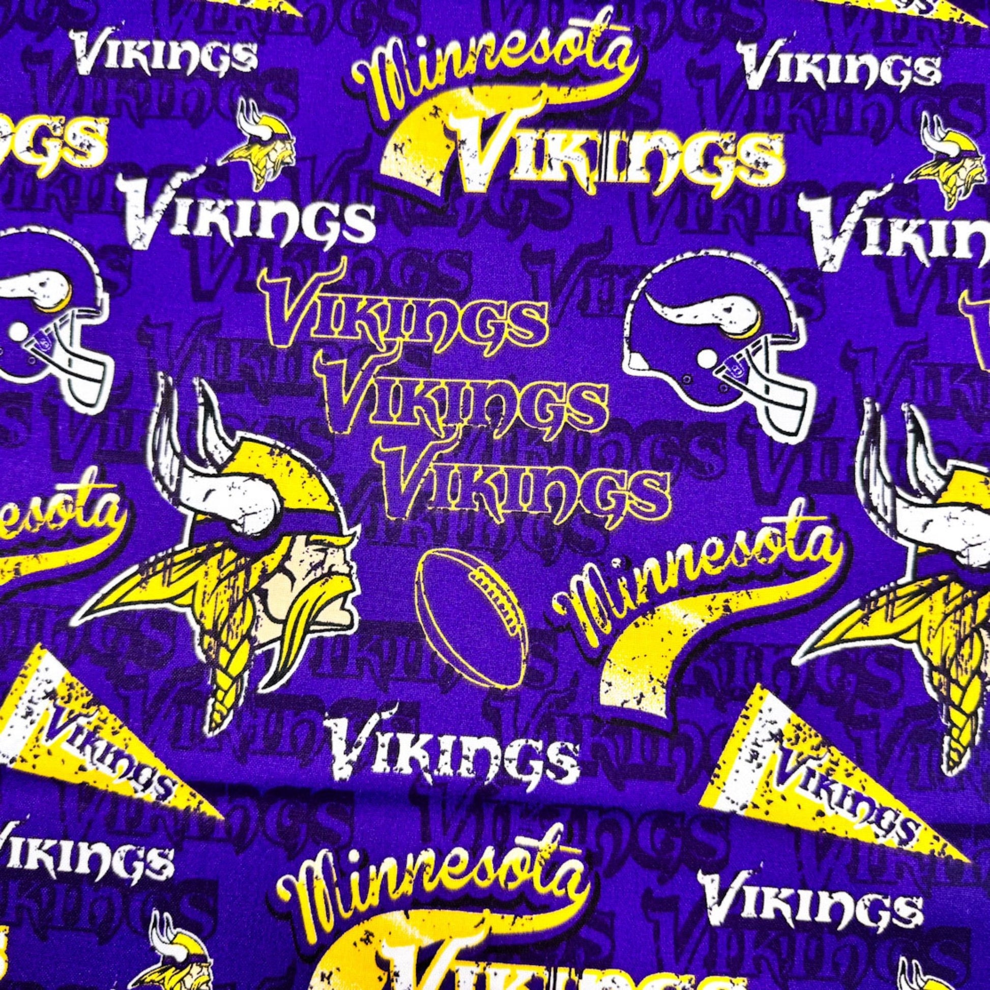 Pennant Minnesota Vikings fabric 14446 NFL Cotton Fabric - Mary Jo Fabrics