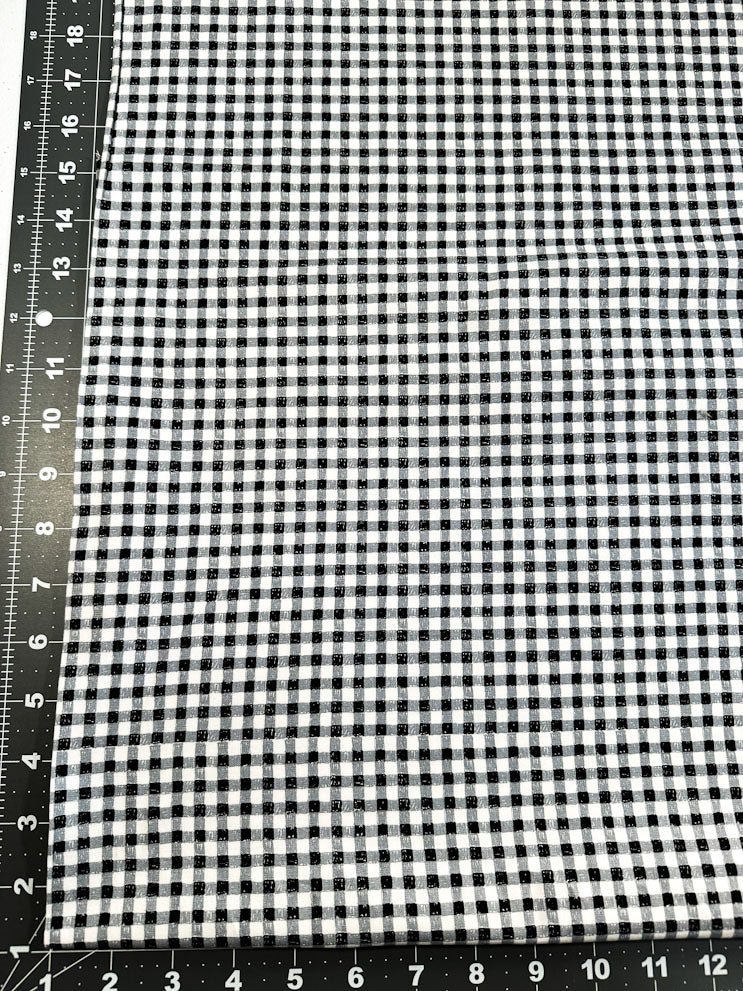 Piano Check fabric C5497 black and white gingham cotton fabric - Mary Jo Fabrics