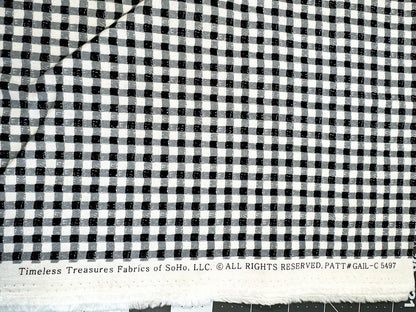 Piano Check fabric C5497 black and white gingham cotton fabric - Mary Jo Fabrics