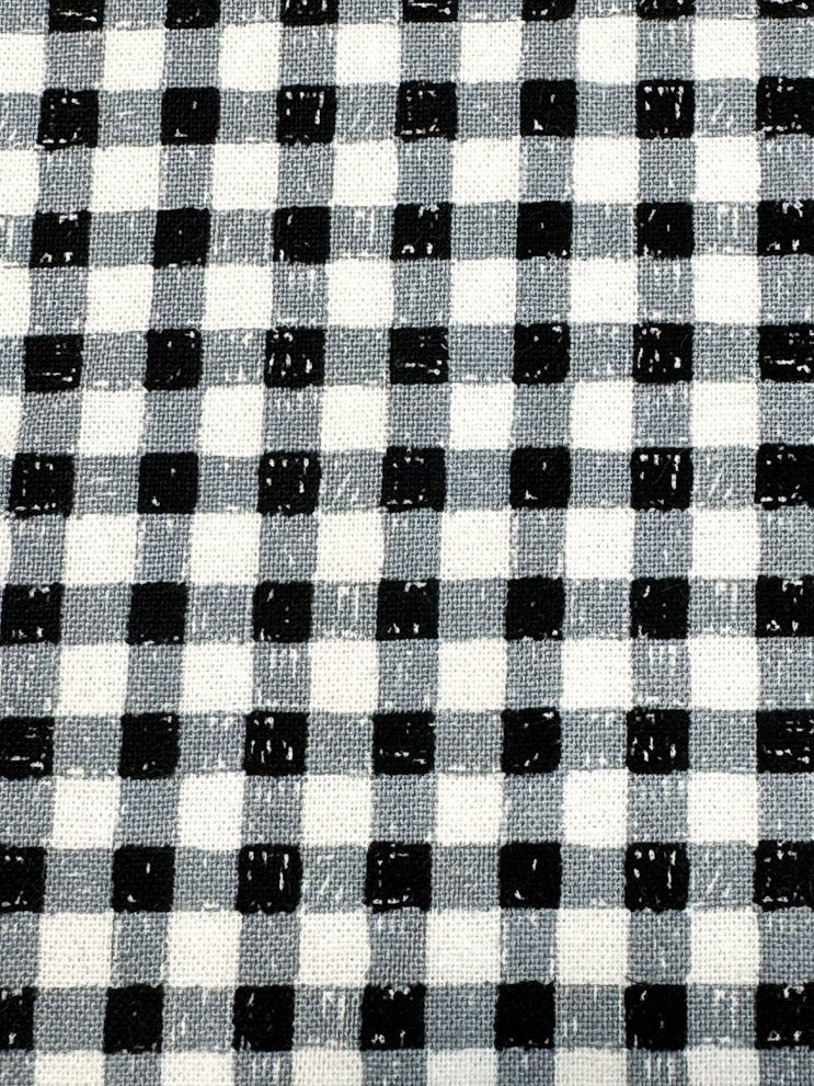 Piano Check fabric C5497 black and white gingham cotton fabric - Mary Jo Fabrics