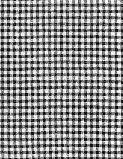 Piano Check fabric C5497 black and white gingham cotton fabric - Mary Jo Fabrics